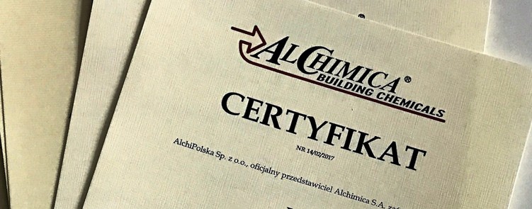 Certyfikat zakończenia szkolenia Alchimica