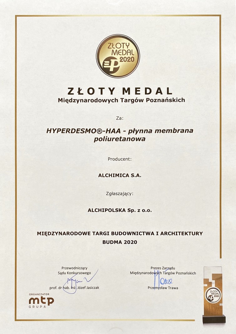 Złoty Medal Międzynarodowych Targów Poznańskich dla Hyperdesmo HAA